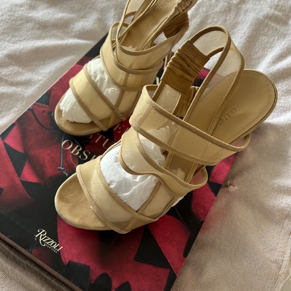 Gucci Suede Mesh Sandals 38.5 - Picture 3 of 4